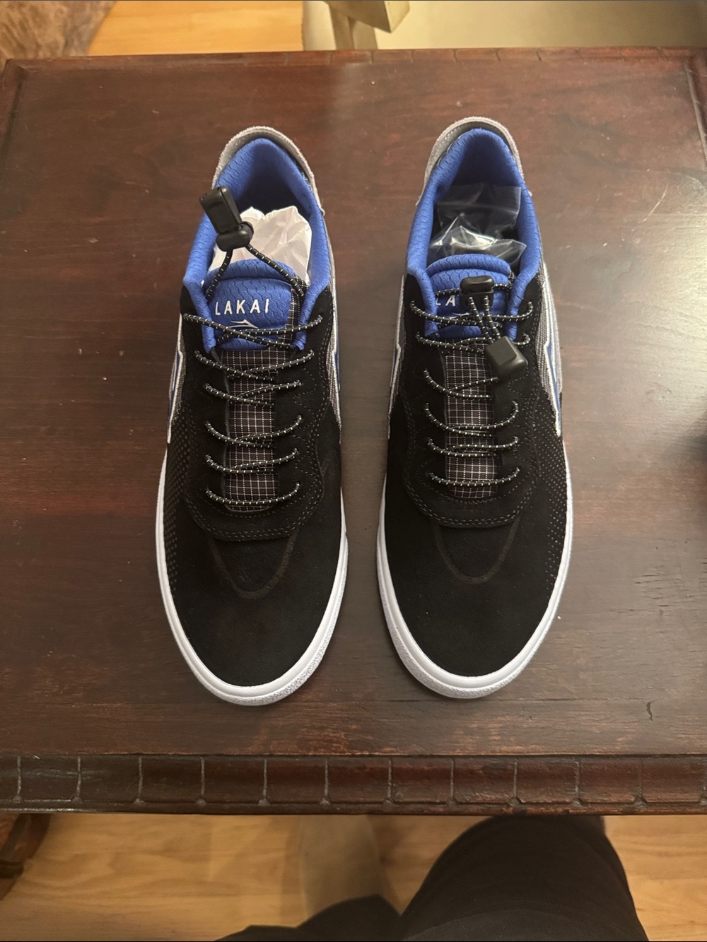 Lakai Men's Black and Blue Skate Sneakers